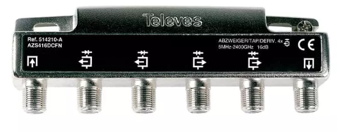Dérivateur 5...2400MHz “F” 4D 16dB Intérieur A + DC