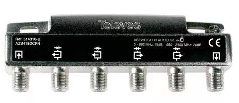 Dérivateur 5...2400MHz “F” 4D 19dB Intérieur B + DC