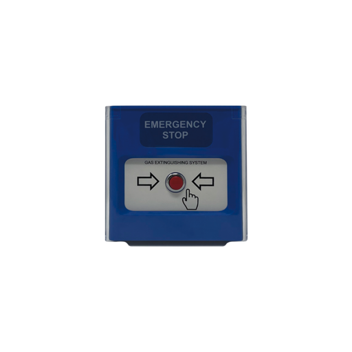 [46PMS120] Bouton standard bleu pour arrêt extinction avec couvercle